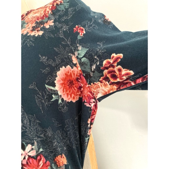 💐3/$12 Floral Knit Wrap Style Dress 3/4 Sleeves Tie Waist - Picture 10 of 15